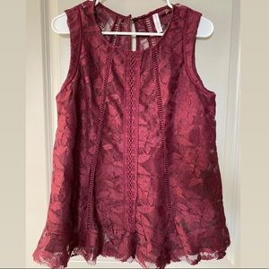 Maroon Lace Blouse